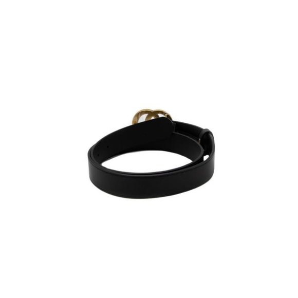 Gucci Leather Slim Black with Double G Buckle 80 32 414516 (Sku 6571) Belt main image 5